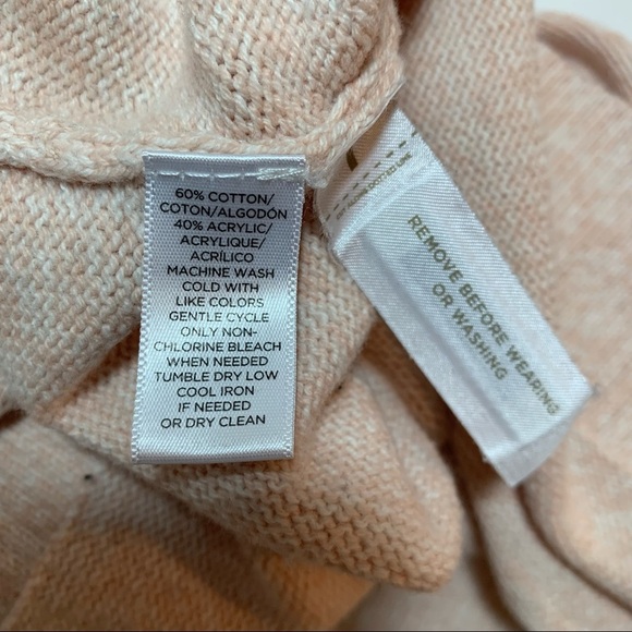 Loft Cold Shoulder Sweater Light Pink V Neck - Picture 8 of 12